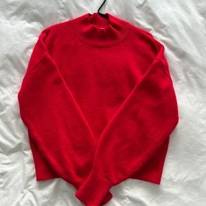 & Other Stories Mock Neck Red Sweater